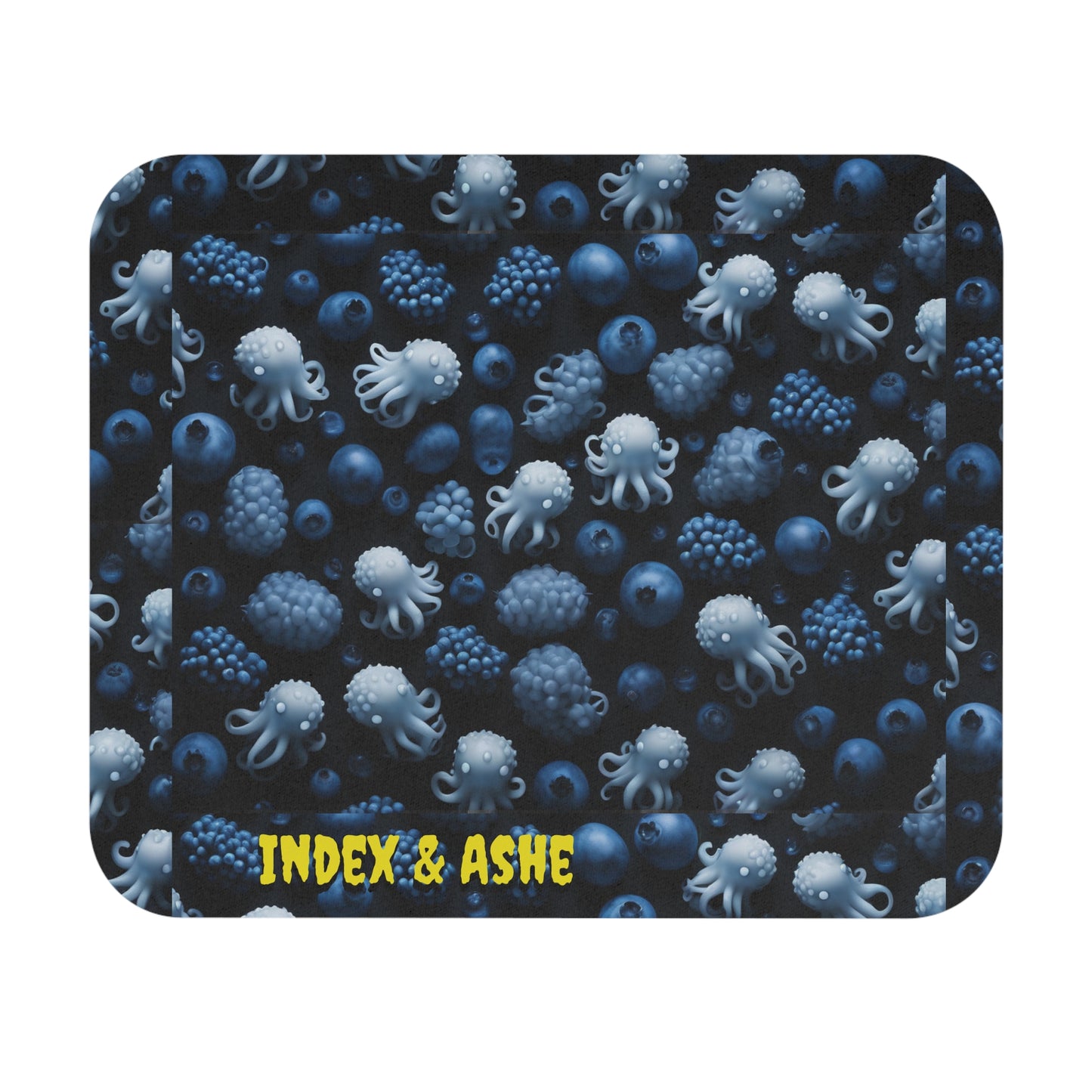 Blue Octopus Mouse Pad, Ocean Decor Office Accessory, Sea Life Gift, Eco-Friendly Mouse Mat, Fun Workspace Decor
