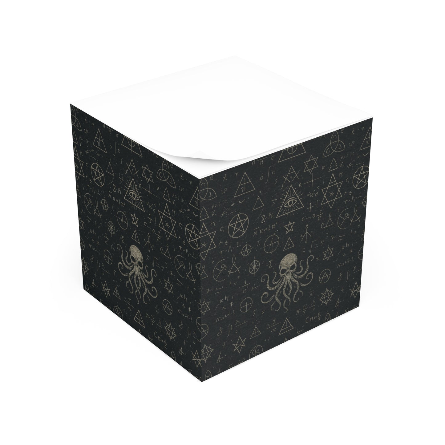 Mystical Note Cube, The Yellow Index Memo Pad, Stationery Gift, Desk Decor, Planner Accessories, Witchy Home Office