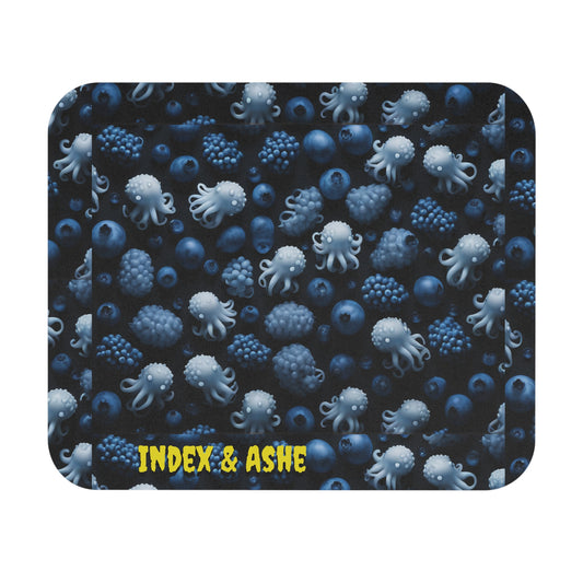 Blue Octopus Mouse Pad, Ocean Decor Office Accessory, Sea Life Gift, Eco-Friendly Mouse Mat, Fun Workspace Decor