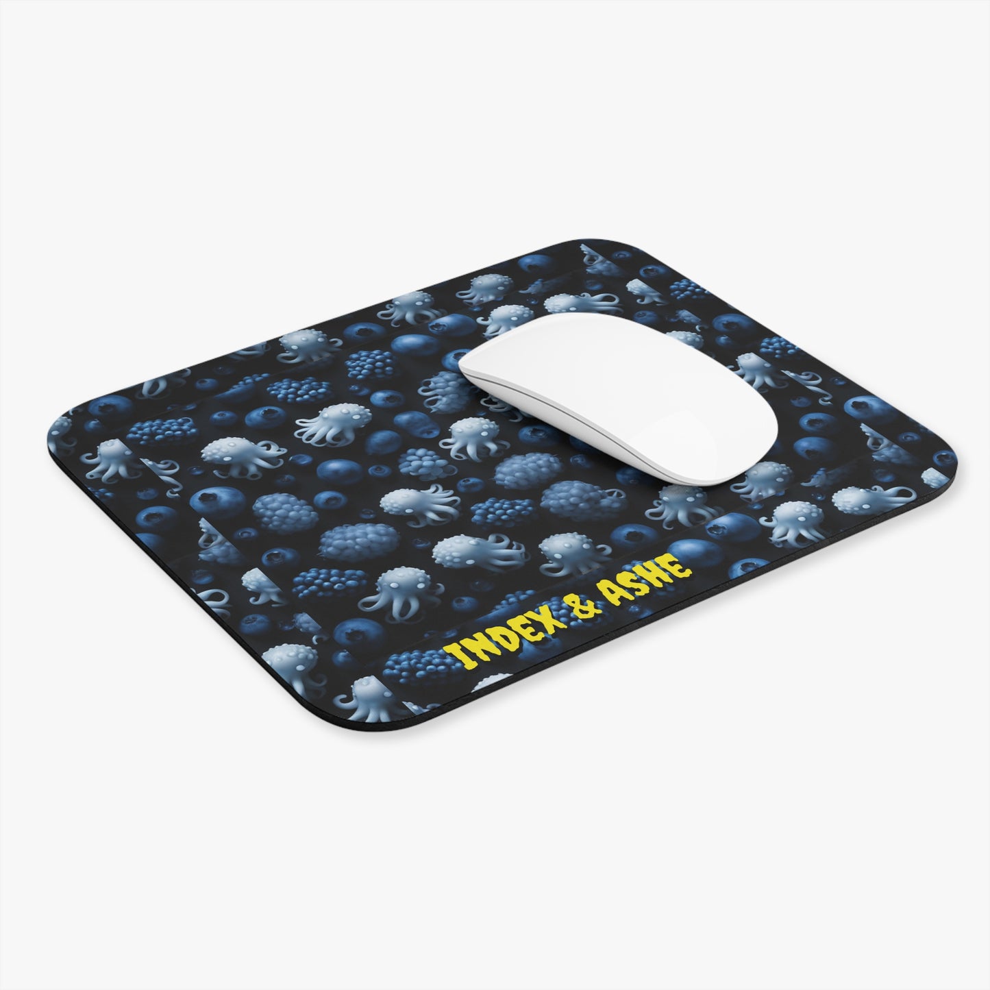 Blue Octopus Mouse Pad, Ocean Decor Office Accessory, Sea Life Gift, Eco-Friendly Mouse Mat, Fun Workspace Decor